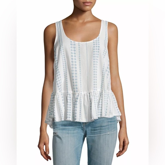 Current Elliott Printed The Ballet Tank Top Daisy Stripe - Picture 1 of 9
